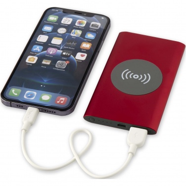 Logotrade promotional giveaway image of: Juice 4000 mAh Type-C recycled aluminium wireless power bank 