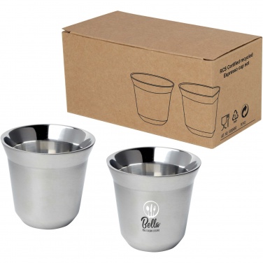 Logo trade promotional giveaway photo of: Duo 80 ml RCS certified stainless steel espresso cup set 