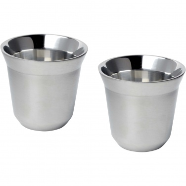 Logo trade promotional merchandise photo of: Duo 80 ml RCS certified stainless steel espresso cup set 