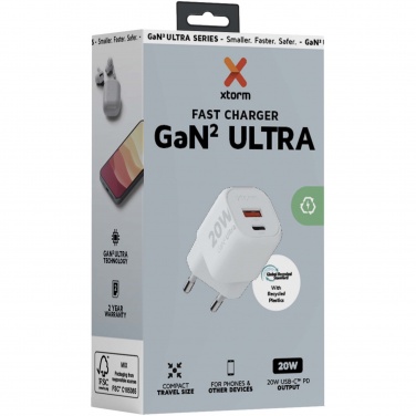 Logo trade advertising products picture of: Xtorm XEC020 GaN² Ultra 20W wall charger