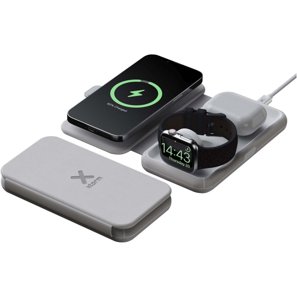 Logotrade promotional gift image of: Xtorm XWF31 15W foldable 3-in-1 wireless travel charger