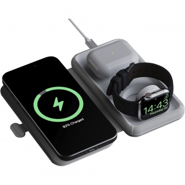 Logo trade promotional items image of: Xtorm XWF31 15W foldable 3-in-1 wireless travel charger