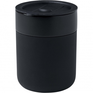 Logo trade promotional gifts image of: Java 330 ml ceramic tumbler with silicone wrap and plastic lid