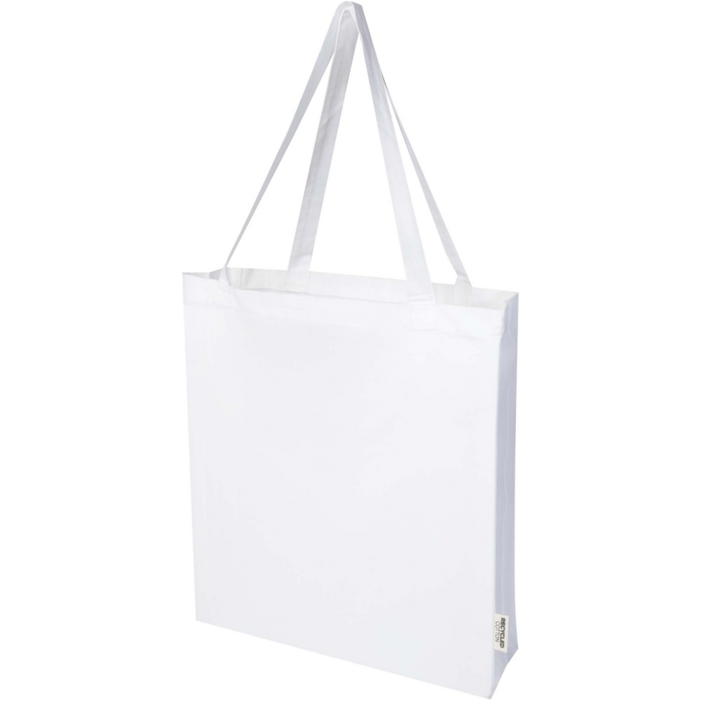 Logo trade advertising products image of: Madras 140 g/m² GRS recycled cotton gusset tote bag