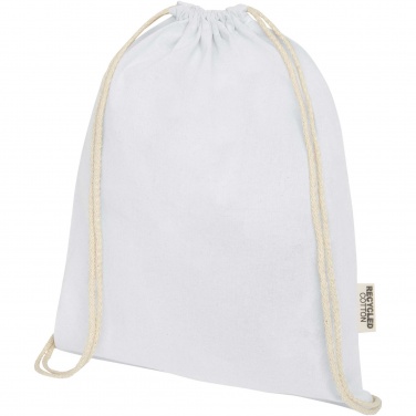 Logo trade promotional gifts image of: Oregon 140 g/m² GRS recycled cotton drawstring bag