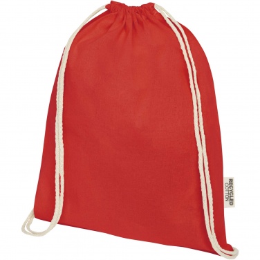 Logo trade promotional merchandise image of: Oregon 140 g/m² GRS recycled cotton drawstring bag