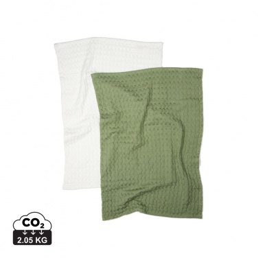 Logo trade promotional gifts image of: VINGA Cromer waffle kitchen towel, 2 pcs
