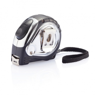 Logo trade promotional gifts image of: Chrome plated auto stop tape measure
