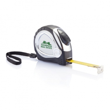 Logo trade advertising product photo of: Chrome plated auto stop tape measure