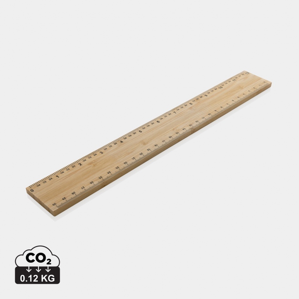 Logo trade promotional products image of: Timberson extra thick 30cm double sided bamboo ruler