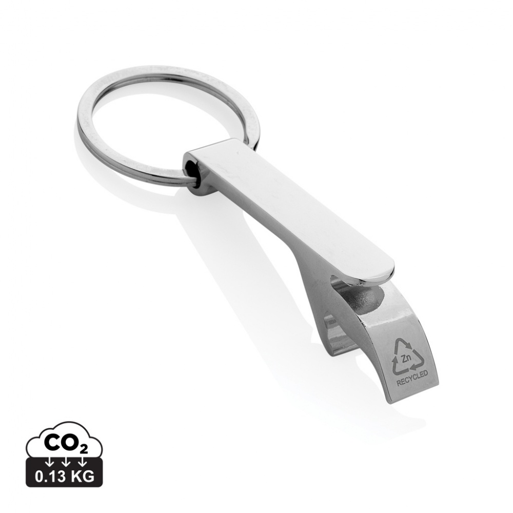 Logo trade promotional product photo of: RCS recycled zinc alloy bottle opener keychain