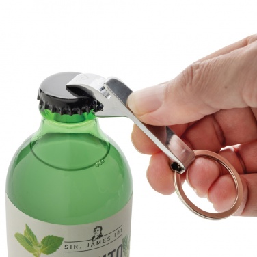 Logotrade promotional products photo of: RCS recycled zinc alloy bottle opener keychain