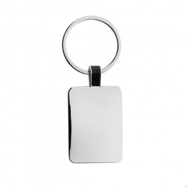 Logotrade promotional product picture of: RCS recycled zinc alloy rectangle keyring