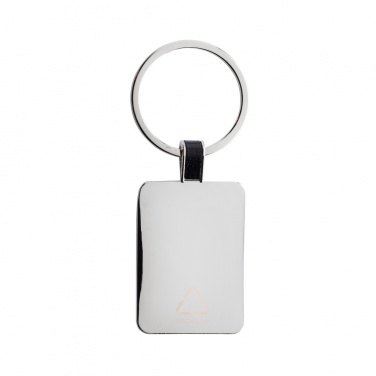Logo trade promotional giveaways picture of: RCS recycled zinc alloy rectangle keyring