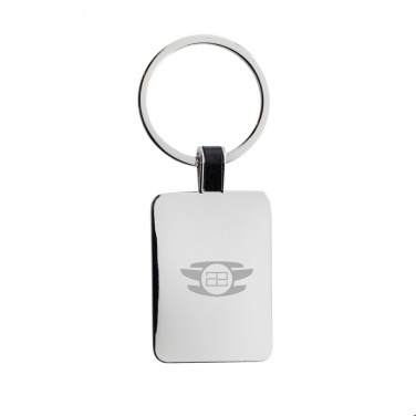 Logotrade promotional gift image of: RCS recycled zinc alloy rectangle keyring