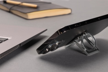 Logo trade promotional items picture of: RSC recycled zinc alloy phone stand keychain