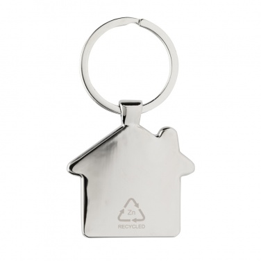 Logotrade corporate gift image of: RCS recycled zinc alloy house keychain with bamboo