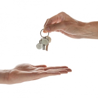 Logotrade advertising product image of: RCS recycled zinc alloy radiator key keychain with coin