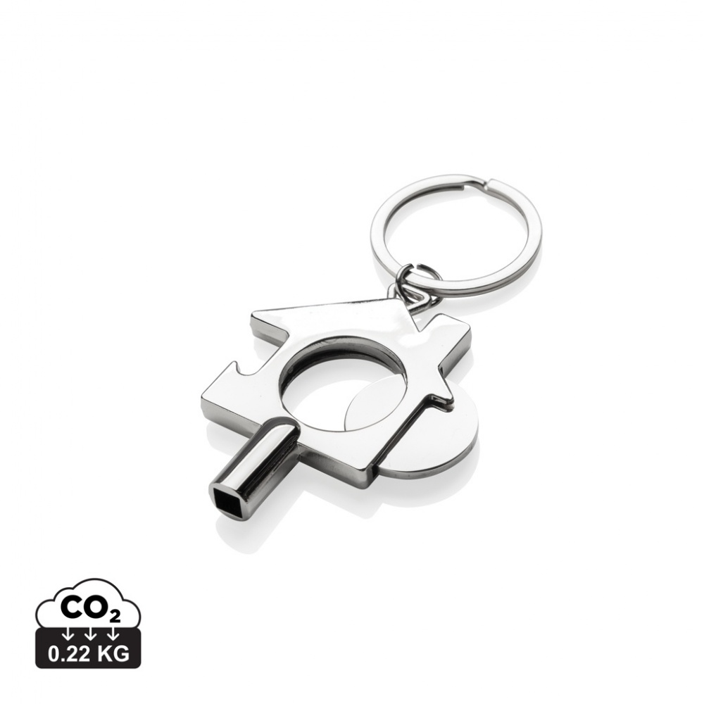 Logo trade promotional gift photo of: RCS recycled zinc alloy 3 in 1 keychain