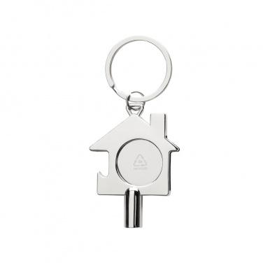 Logo trade corporate gifts image of: RCS recycled zinc alloy 3 in 1 keychain