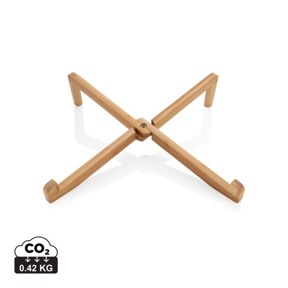 Logo trade advertising products image of: Bamboo portable laptop stand