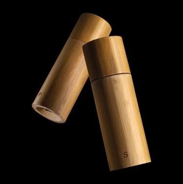 Logo trade promotional products image of: Ukiyo bamboo salt and pepper mill set