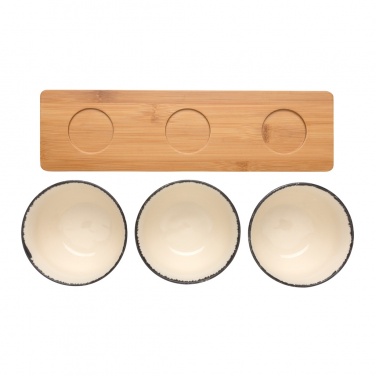 Logotrade promotional items photo of: Ukiyo 3pc serving bowl set with bamboo tray