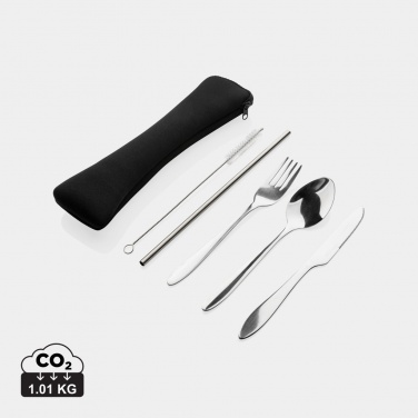 Logo trade advertising products picture of: 4 PCS stainless steel re-usable cutlery set