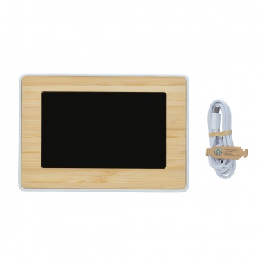 Logotrade promotional merchandise photo of: Utah RCS recycled plastic and bamboo LED clock