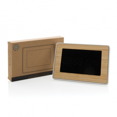 Logo trade promotional products picture of: Utah RCS recycled plastic and bamboo LED clock