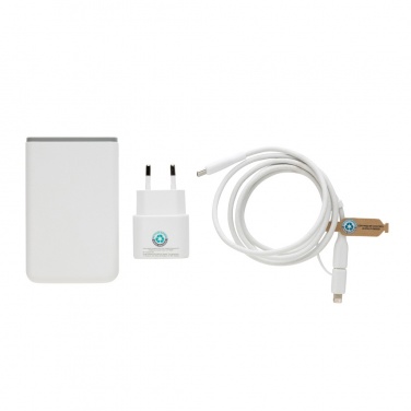 Logo trade promotional gifts image of: Surge RCS recyled PET 20W type C 3 pcs charging set