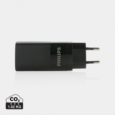 Logo trade advertising product photo of: Philips 65W ultra fast PD 3-port USB wall charger