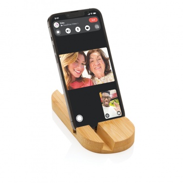 Logo trade promotional giveaways image of: Bamboo tablet and phone holder