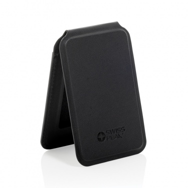 Logo trade corporate gifts picture of: Magstand RCS recycled PU magnetic phone wallet with stand