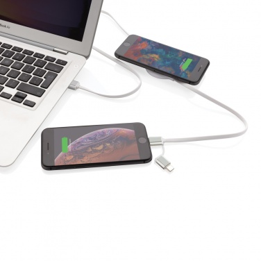 Logotrade business gifts photo of: 3-in-1 cable with 5W bamboo wireless charger