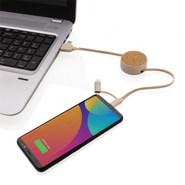Logotrade promotional giveaways photo of: Cork and Wheat 6-in-1 retractable cable