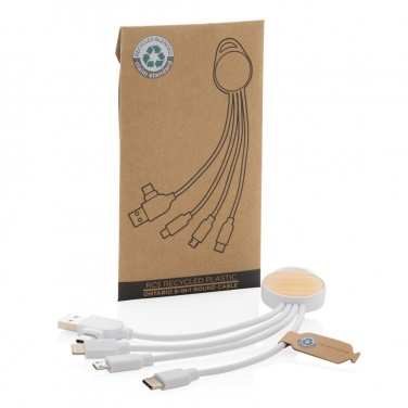 Logotrade advertising products photo of: RCS recycled plastic Ontario 6-in-1 round cable