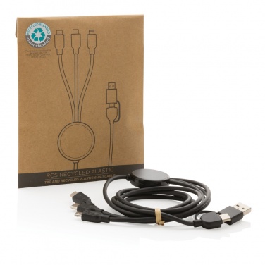 Logotrade promotional gift picture of: RCS recycled TPE and recycled plastic 6-in-1 cable