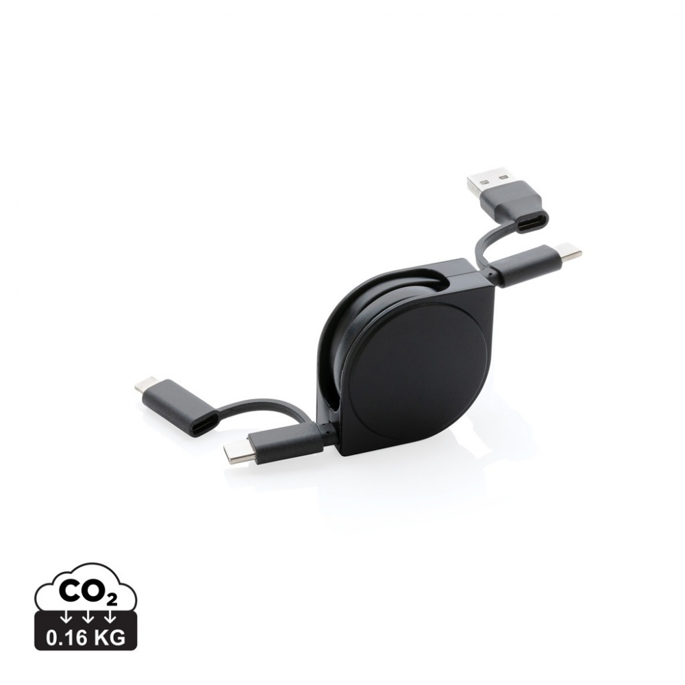 Logotrade promotional products photo of: RCS standard recycled plastic and TPE 6-in-1 cable