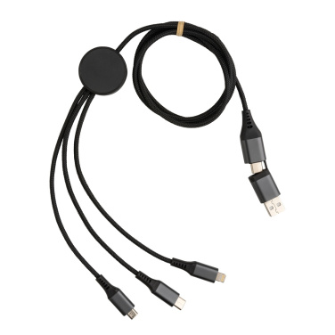 Logotrade corporate gift image of: Terra RCS recycled aluminium 120cm 6-in-1 cable