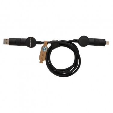 Logo trade promotional merchandise picture of: Oakland RCS recycled plastic 6-in-1 fast charging 45W cable