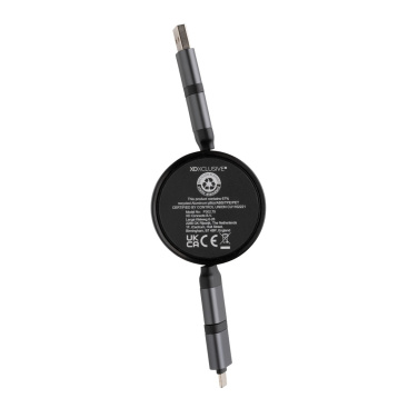 Logo trade promotional merchandise image of: Terra RCS recycled aluminium retractable 6 in 1 cable