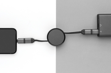 Logo trade corporate gift photo of: Terra RCS recycled aluminium retractable 6 in 1 cable