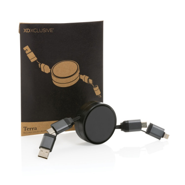 Logotrade business gift image of: Terra RCS recycled aluminium retractable 6 in 1 cable