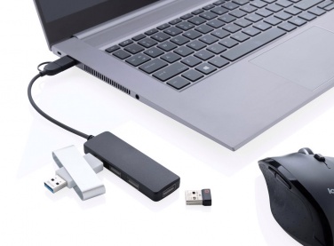Logotrade corporate gifts photo of: RCS recycled plastic USB hub with dual input
