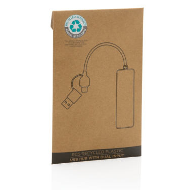 Logotrade business gift image of: RCS recycled plastic USB hub with dual input