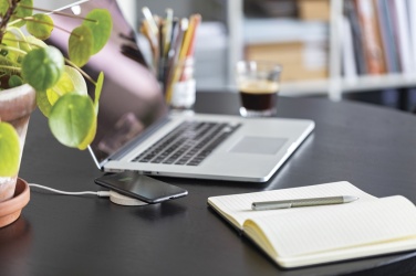 Logo trade promotional gifts picture of: Wheat Straw 5W round wireless charging pad