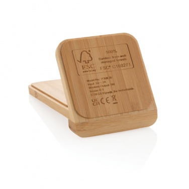 Logotrade promotional giveaway picture of: Bamboo 5W wireless charging stand