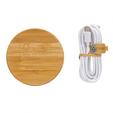 Logotrade promotional giveaway picture of: Bamboo 15W wireless charger