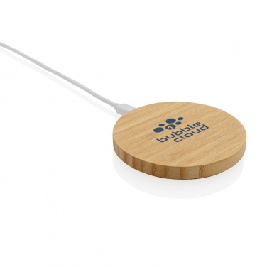 Logotrade promotional gift image of: Bamboo 15W wireless charger